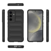 For Samsung Galaxy S25 5G Magic Shield TPU + Flannel Phone Case(Black)