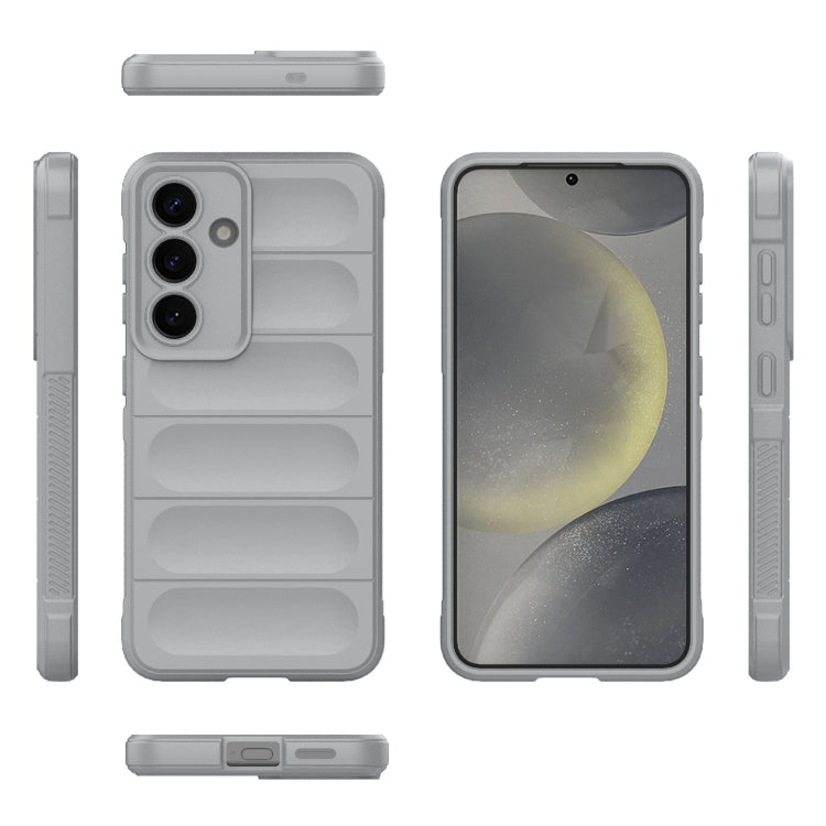 For Samsung Galaxy S25 5G Magic Shield TPU + Flannel Phone Case(Grey)
