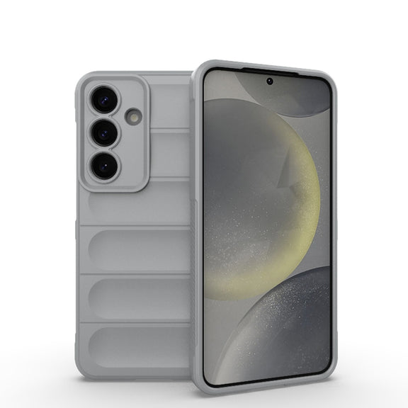 For Samsung Galaxy S25 5G Magic Shield TPU + Flannel Phone Case(Grey)