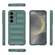 For Samsung Galaxy S25 5G Magic Shield TPU + Flannel Phone Case(Dark Green)
