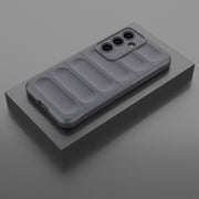 For Samsung Galaxy S25 5G Magic Shield TPU + Flannel Phone Case(Dark Grey)