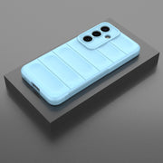 For Samsung Galaxy S25 5G Magic Shield TPU + Flannel Phone Case(Light Blue)