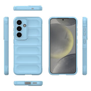 For Samsung Galaxy S25 5G Magic Shield TPU + Flannel Phone Case(Light Blue)