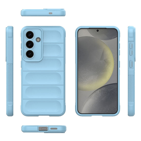For Samsung Galaxy S25 5G Magic Shield TPU + Flannel Phone Case(Light Blue)