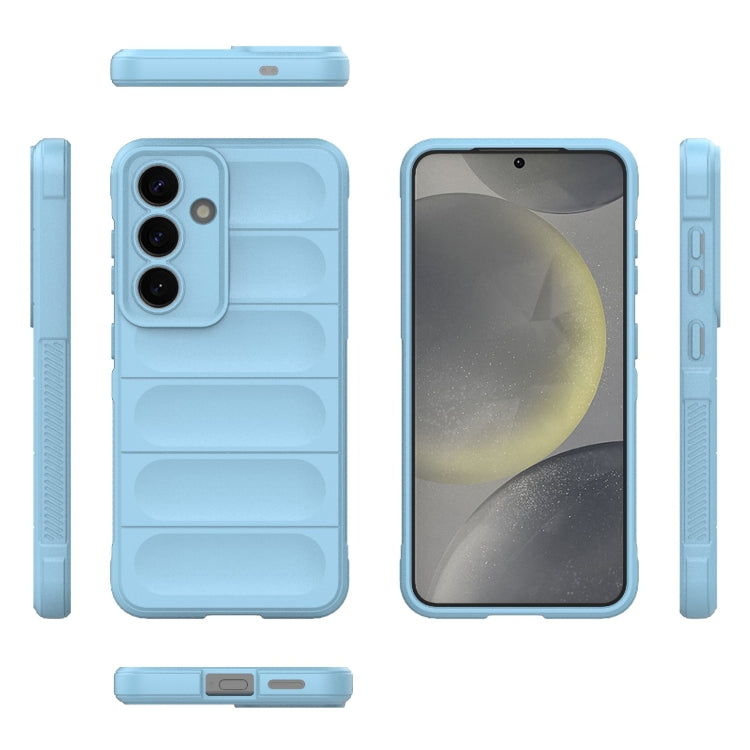 For Samsung Galaxy S25 5G Magic Shield TPU + Flannel Phone Case(Light Blue)