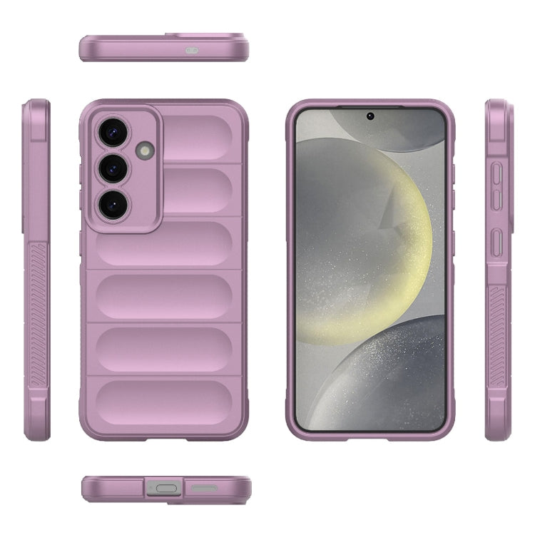 For Samsung Galaxy S25 5G Magic Shield TPU + Flannel Phone Case(Purple)