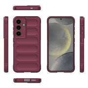 For Samsung Galaxy S25 5G Magic Shield TPU + Flannel Phone Case(Wine Red)