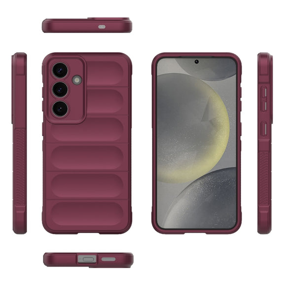 For Samsung Galaxy S25 5G Magic Shield TPU + Flannel Phone Case(Wine Red)