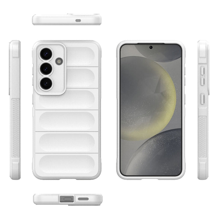 For Samsung Galaxy S25 5G Magic Shield TPU + Flannel Phone Case(White)