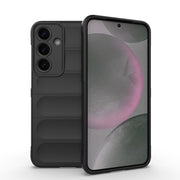 For Samsung Galaxy S25+ 5G Magic Shield TPU + Flannel Phone Case(Black)
