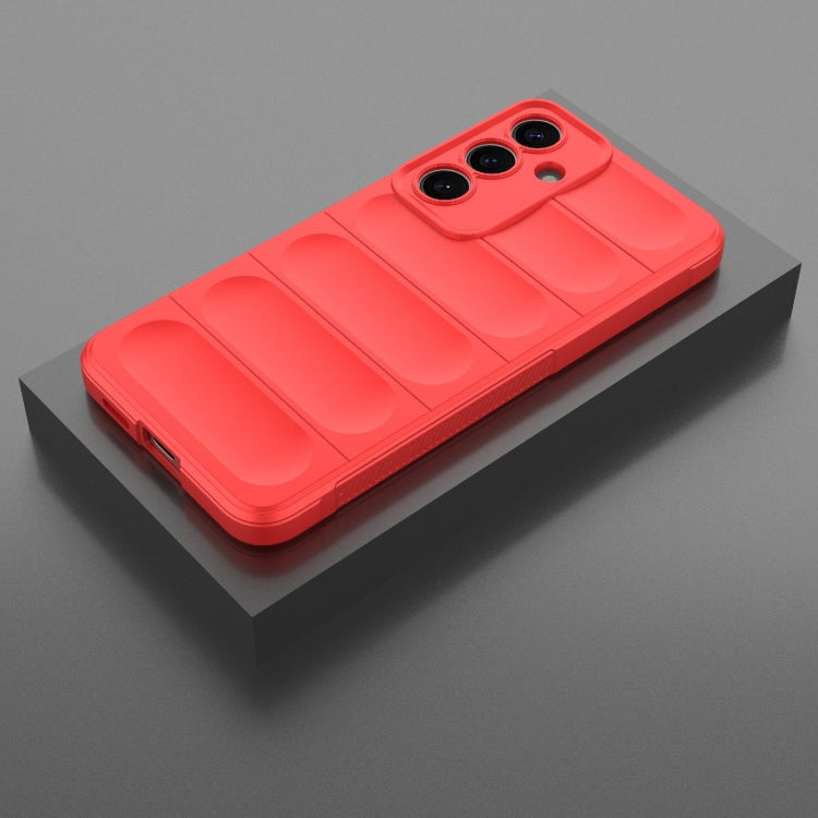 For Samsung Galaxy S25+ 5G Magic Shield TPU + Flannel Phone Case(Red)