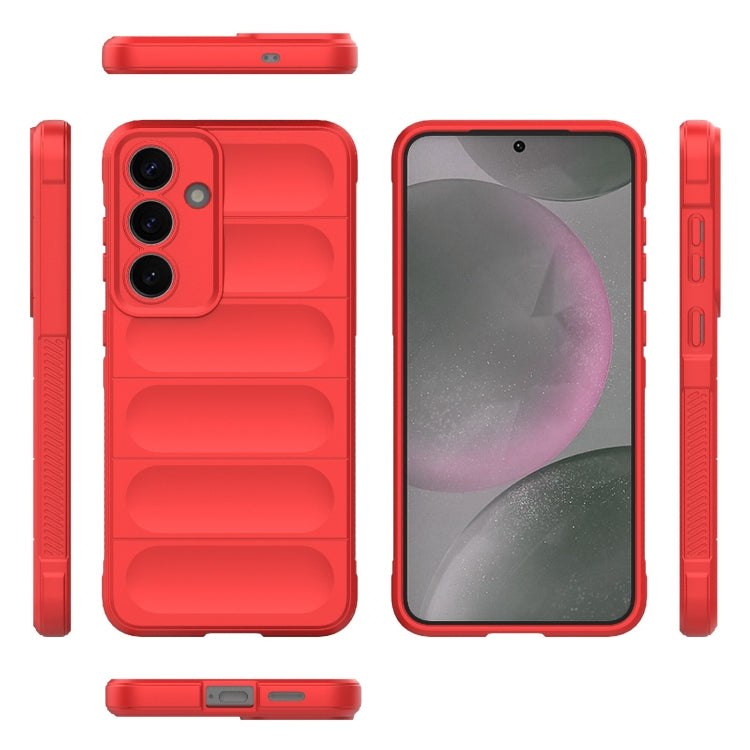 For Samsung Galaxy S25+ 5G Magic Shield TPU + Flannel Phone Case(Red)