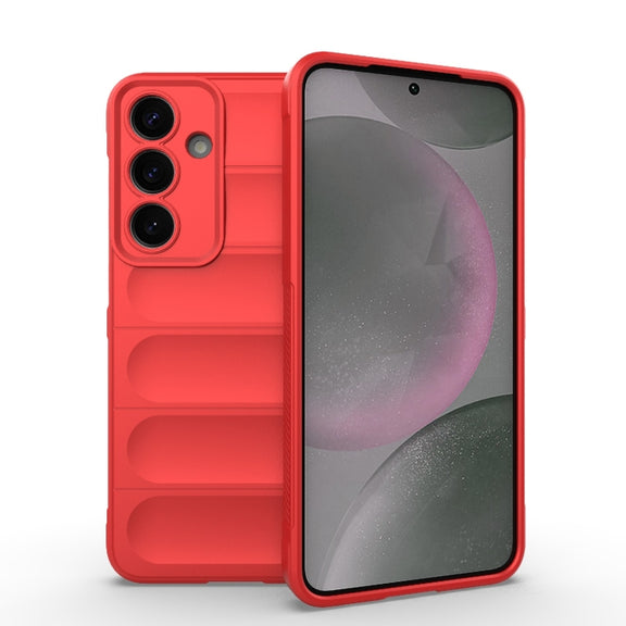 For Samsung Galaxy S25+ 5G Magic Shield TPU + Flannel Phone Case(Red)