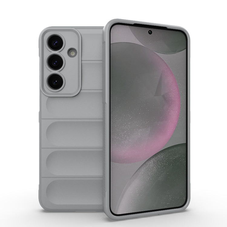 For Samsung Galaxy S25+ 5G Magic Shield TPU + Flannel Phone Case(Grey)