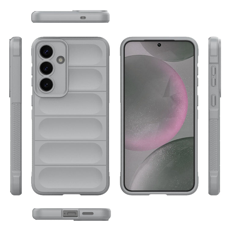 For Samsung Galaxy S25+ 5G Magic Shield TPU + Flannel Phone Case(Grey)