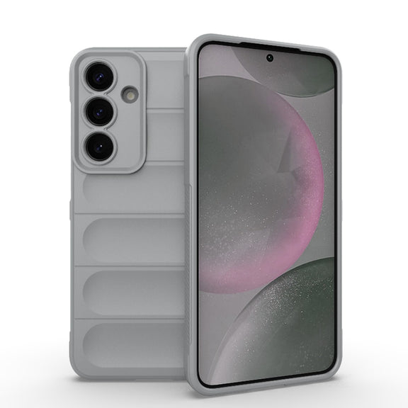 For Samsung Galaxy S25+ 5G Magic Shield TPU + Flannel Phone Case(Grey)