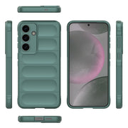 For Samsung Galaxy S25+ 5G Magic Shield TPU + Flannel Phone Case(Dark Green)
