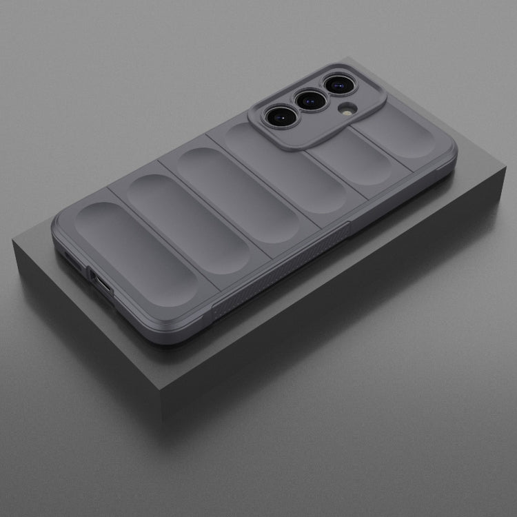 For Samsung Galaxy S25+ 5G Magic Shield TPU + Flannel Phone Case(Dark Grey)