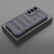 For Samsung Galaxy S25+ 5G Magic Shield TPU + Flannel Phone Case(Dark Grey)