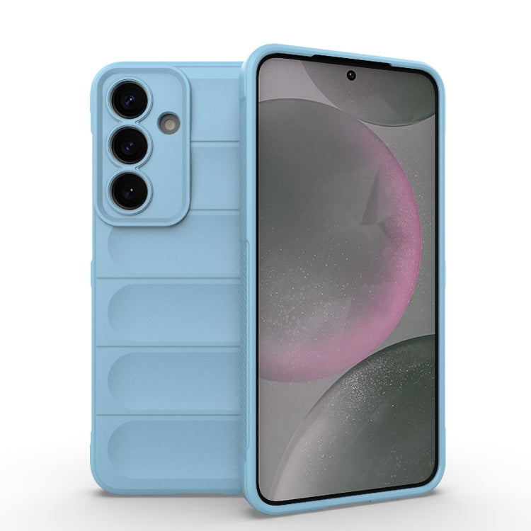 For Samsung Galaxy S25+ 5G Magic Shield TPU + Flannel Phone Case(Light Blue)