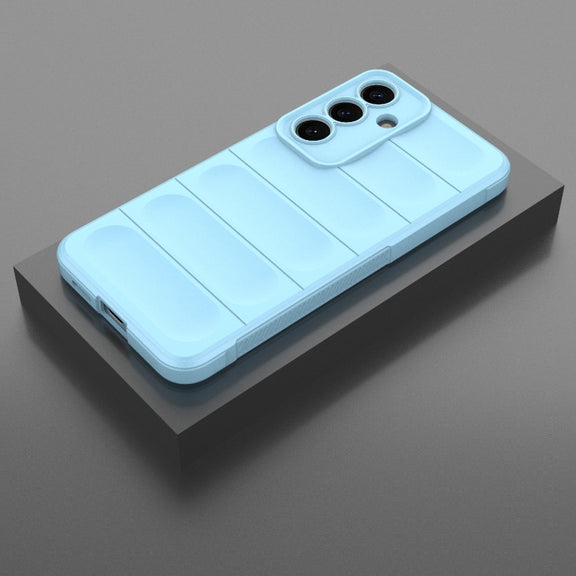 For Samsung Galaxy S25+ 5G Magic Shield TPU + Flannel Phone Case(Light Blue)