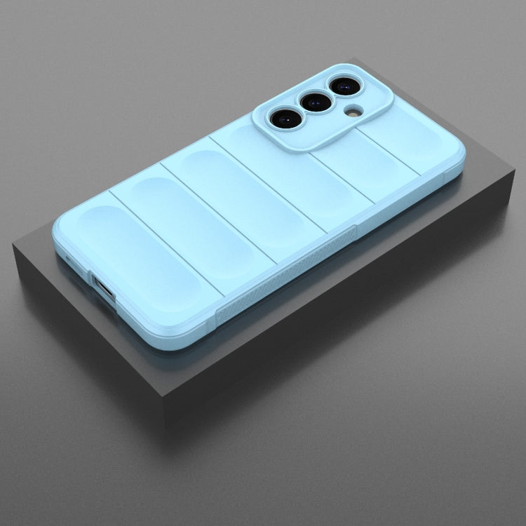 For Samsung Galaxy S25+ 5G Magic Shield TPU + Flannel Phone Case(Light Blue)