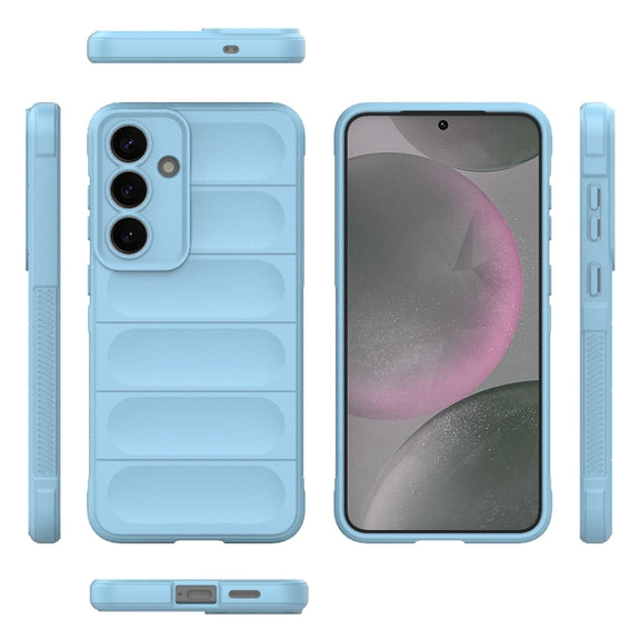 For Samsung Galaxy S25+ 5G Magic Shield TPU + Flannel Phone Case(Light Blue)