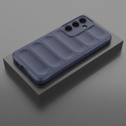 For Samsung Galaxy S25+ 5G Magic Shield TPU + Flannel Phone Case(Dark Blue)