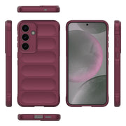 For Samsung Galaxy S25+ 5G Magic Shield TPU + Flannel Phone Case(Wine Red)