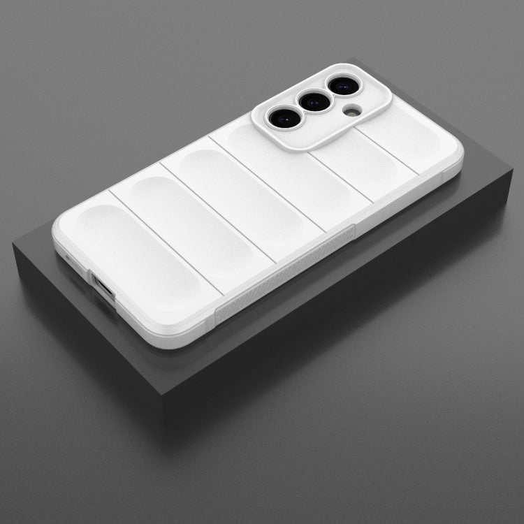 For Samsung Galaxy S25+ 5G Magic Shield TPU + Flannel Phone Case(White)