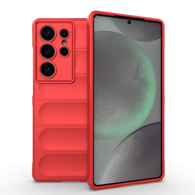 For Samsung Galaxy S25 Ultra 5G Magic Shield TPU + Flannel Phone Case(Red)