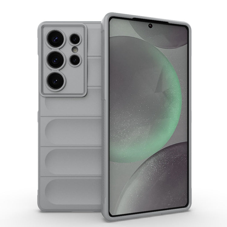 For Samsung Galaxy S25 Ultra 5G Magic Shield TPU + Flannel Phone Case(Grey)