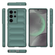 For Samsung Galaxy S25 Ultra 5G Magic Shield TPU + Flannel Phone Case(Dark Green)