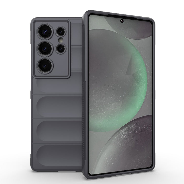 For Samsung Galaxy S25 Ultra 5G Magic Shield TPU + Flannel Phone Case(Dark Grey)