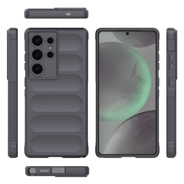For Samsung Galaxy S25 Ultra 5G Magic Shield TPU + Flannel Phone Case(Dark Grey)