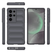 For Samsung Galaxy S25 Ultra 5G Magic Shield TPU + Flannel Phone Case(Dark Grey)