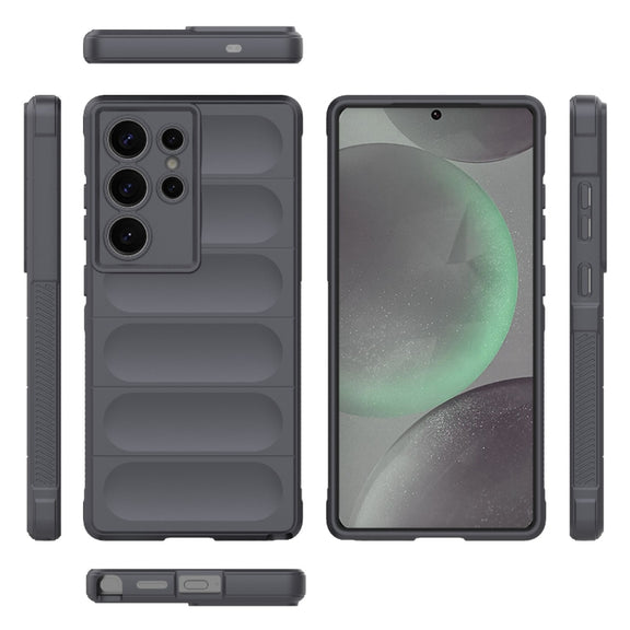 For Samsung Galaxy S25 Ultra 5G Magic Shield TPU + Flannel Phone Case(Dark Grey)