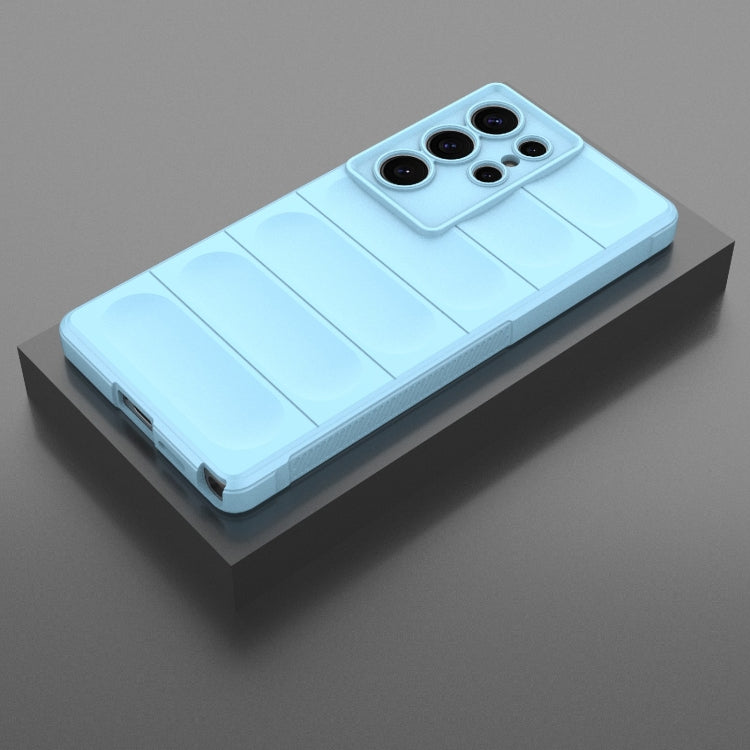 For Samsung Galaxy S25 Ultra 5G Magic Shield TPU + Flannel Phone Case(Light Blue)