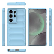 For Samsung Galaxy S25 Ultra 5G Magic Shield TPU + Flannel Phone Case(Light Blue)