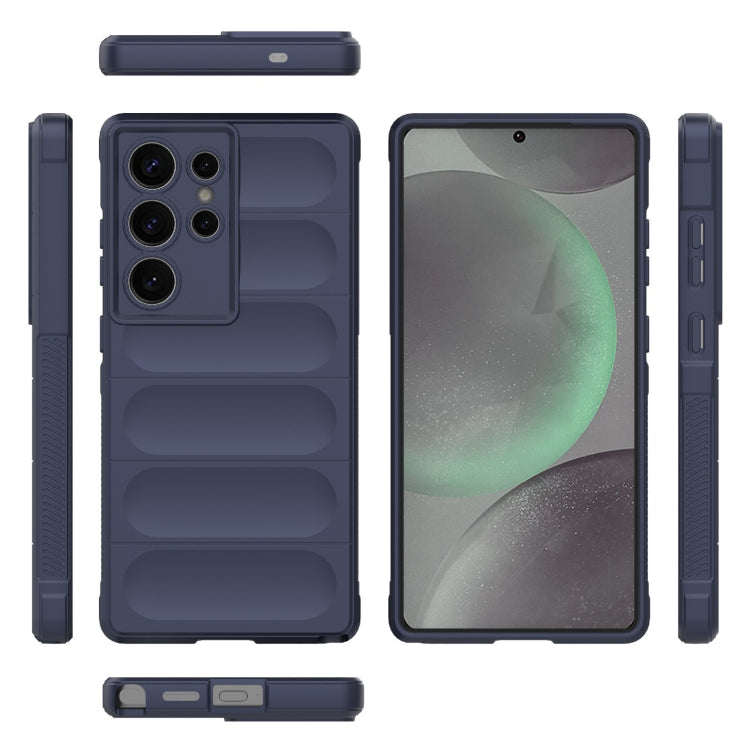 For Samsung Galaxy S25 Ultra 5G Magic Shield TPU + Flannel Phone Case(Dark Blue)