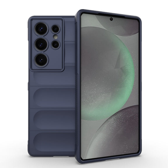 For Samsung Galaxy S25 Ultra 5G Magic Shield TPU + Flannel Phone Case(Dark Blue)