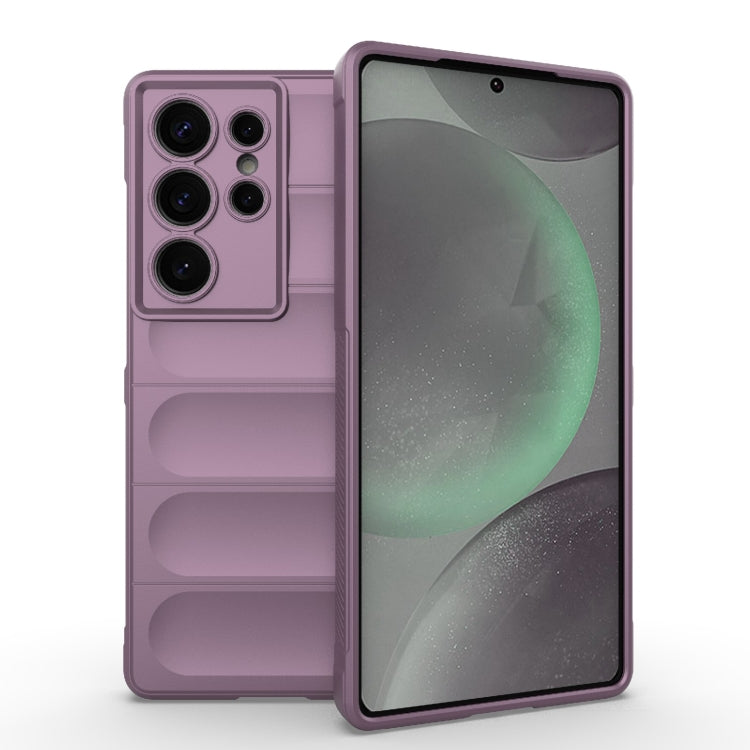 For Samsung Galaxy S25 Ultra 5G Magic Shield TPU + Flannel Phone Case(Purple)