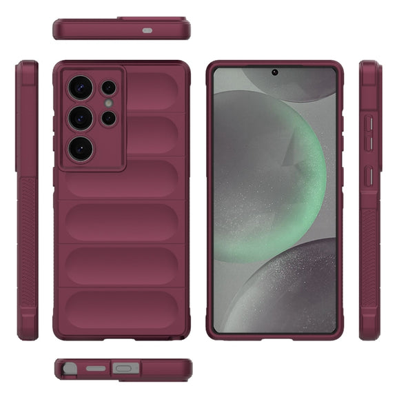 For Samsung Galaxy S25 Ultra 5G Magic Shield TPU + Flannel Phone Case(Wine Red)