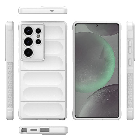 For Samsung Galaxy S25 Ultra 5G Magic Shield TPU + Flannel Phone Case(White)