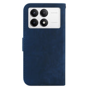 For Redmi K70 / K70 Pro Little Tiger Embossed Leather Phone Case(Dark Blue)