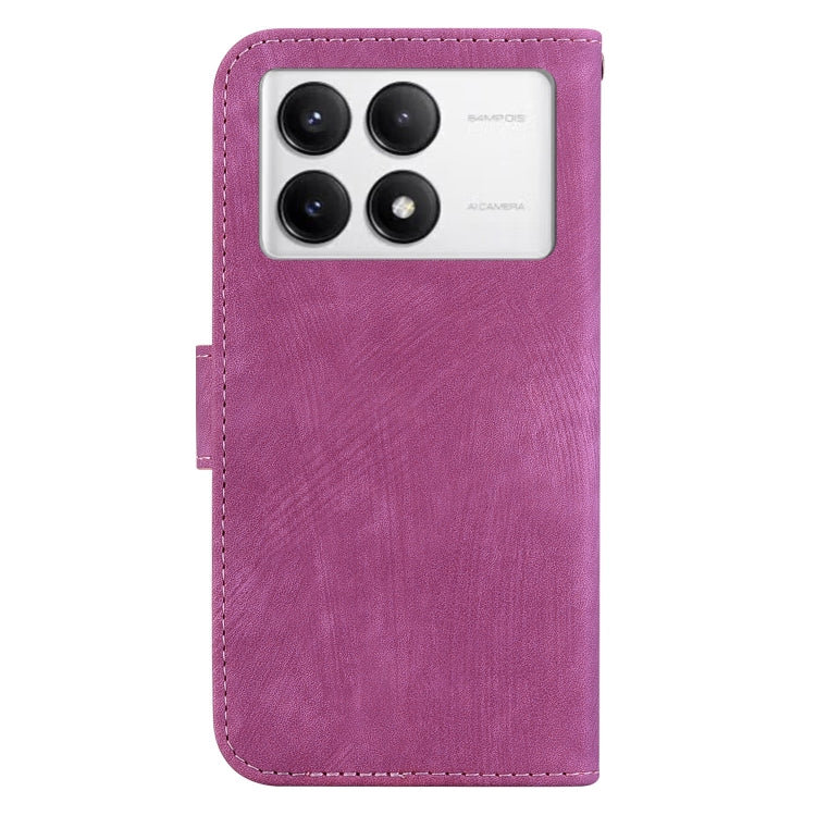 For Redmi K70 / K70 Pro Little Tiger Embossed Leather Phone Case(Rose Red)