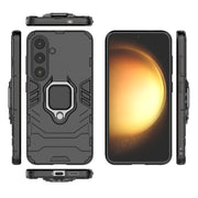 For Samsung Galaxy S25 5G PC + TPU Shockproof Protective Phone Case with Magnetic Ring Holder(Black)