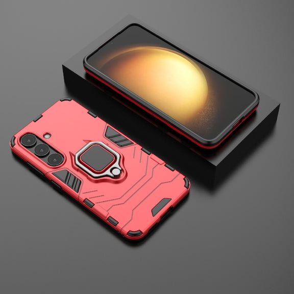 For Samsung Galaxy S25 5G PC + TPU Shockproof Protective Phone Case with Magnetic Ring Holder(Red)