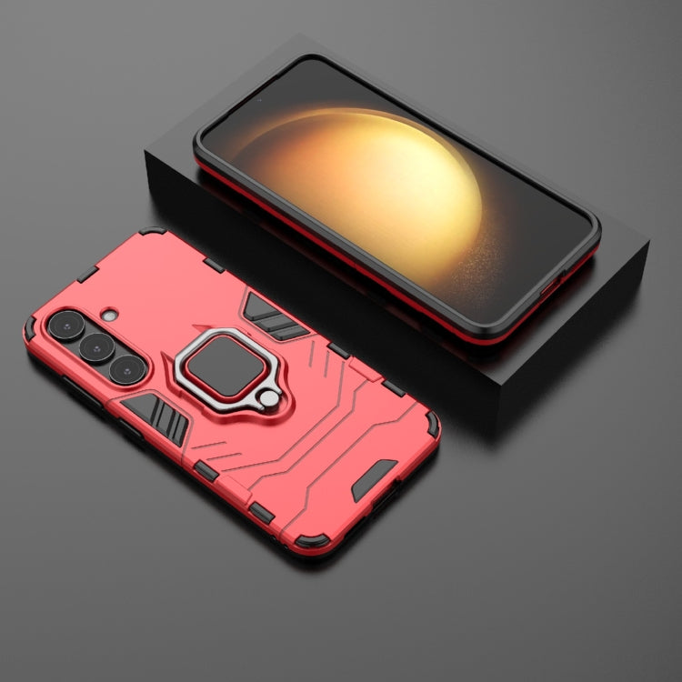 For Samsung Galaxy S25 5G PC + TPU Shockproof Protective Phone Case with Magnetic Ring Holder(Red)