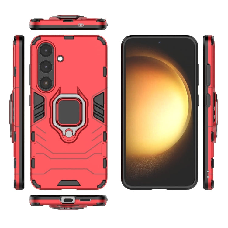 For Samsung Galaxy S25 5G PC + TPU Shockproof Protective Phone Case with Magnetic Ring Holder(Red)